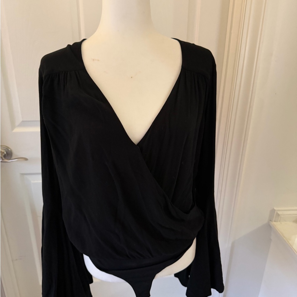 Abbeline Black Wrap Bodysuit